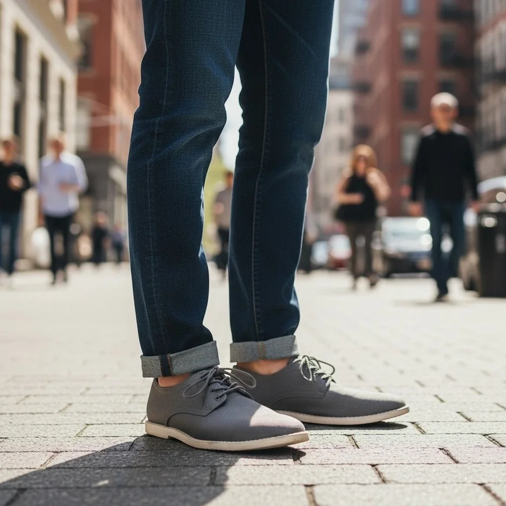 Calvin Klein Frasier Grey Textile Derby‎ Oxford Shoes Mens 10 34F9202